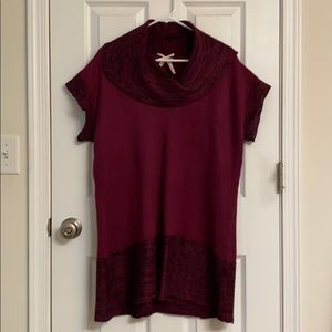 Derek Heart Red Black Cowl Neck Soft Sweater Variegated Bottom Acrylic Size 2X